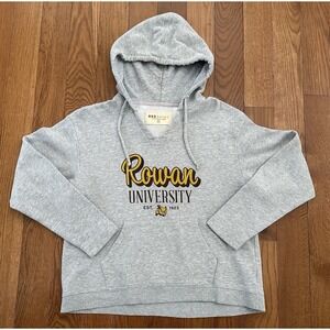Rowan University Owls Crop Hoodie Women's Small Grey Pullover Sweatshirt